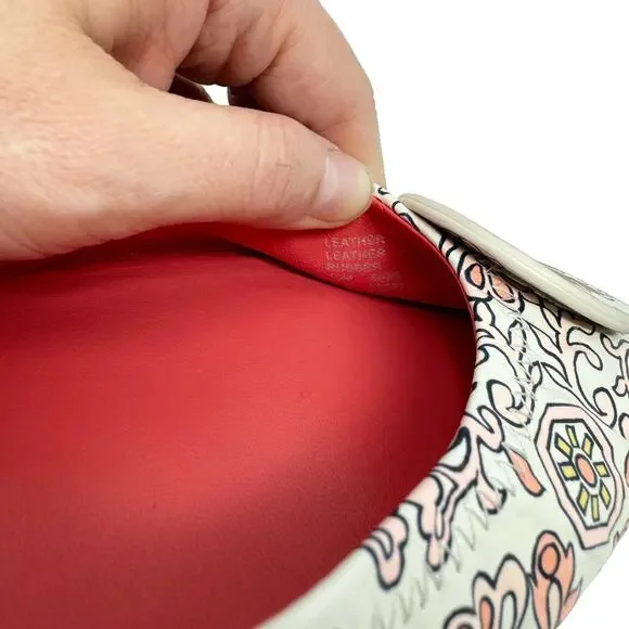 Tory Burch Minnie Travel Ballet Flats Snakeskin Print Leather Logo Shoes 8 - Picture 5 of 7